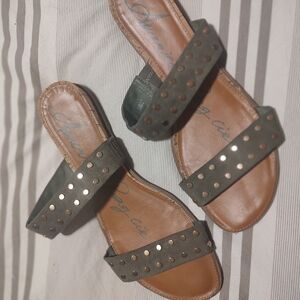 American Rag Studded Gray/Green Sandals
